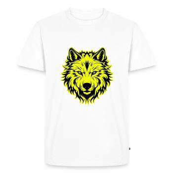 Icône de portrait de tête de loup - T-shirt Premium bio Homme - blanc - Devant - Nico (187cm)