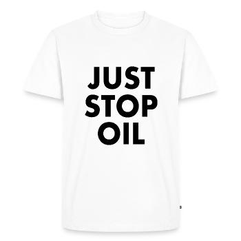 Just stop oil - T-shirt Premium bio Homme - blanc - Devant - Nico (187cm)