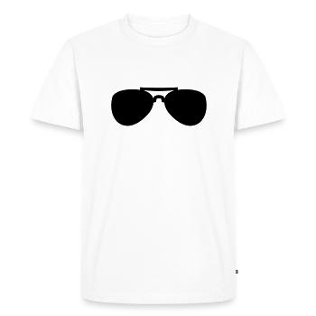 Sunglasses - Men's Premium Organic T-Shirt - white - Front - Nico (187cm)