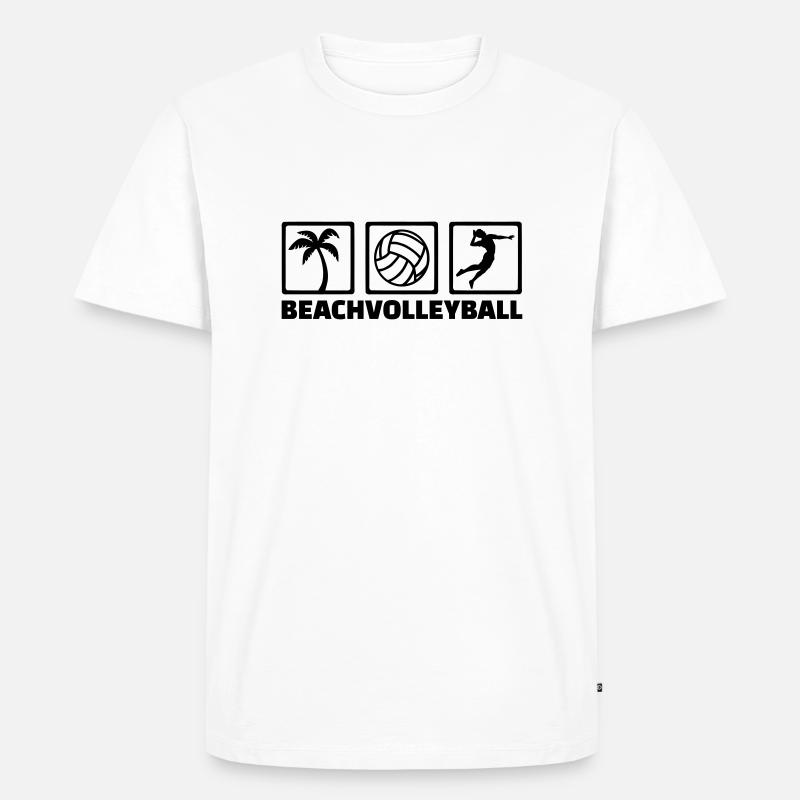 Beachvolleyball - Männer Premium Bio T-Shirt - Weiß