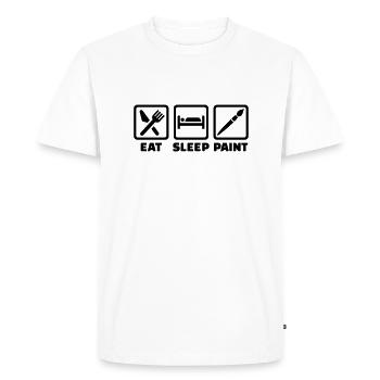 Eat Sleep paint - T-shirt Premium bio Homme - blanc - Devant - Nico (187cm)