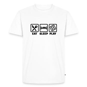 Eat Sleep Dé - T-shirt Premium bio Homme - blanc - Devant - Nico (187cm)