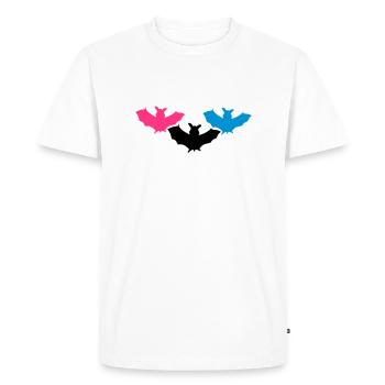 silhouette bat halloween horror Outline Design Sha - Men's Premium Organic T-Shirt - white - Front - Nico (187cm)