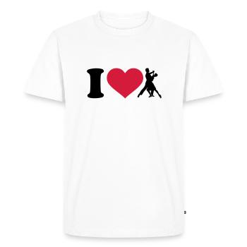 I love Danser - T-shirt Premium bio Homme - blanc - Devant - Nico (187cm)