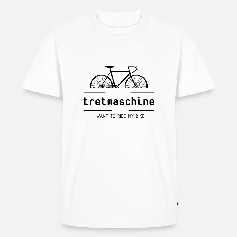 Tretmaschine oder auch Fahrrad genannt. - Männer Premium Bio T-Shirt - Weiß