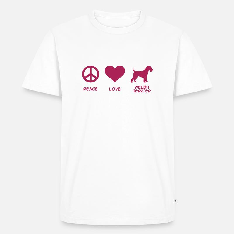 Welsh Terrier - Männer Premium Bio T-Shirt - Weiß