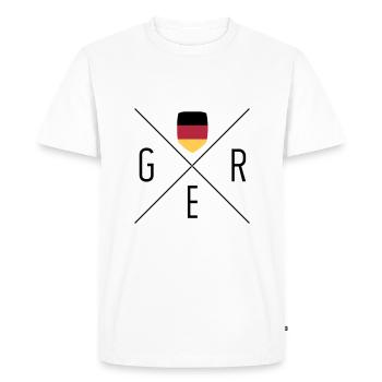 Germany Deutschland Fan Motiv - Männer Premium Bio T-Shirt - Weiß - Vorne - Nico (187cm)
