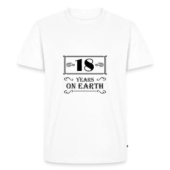18 years on earth - T-shirt Premium bio Homme - blanc - Devant - Nico (187cm)