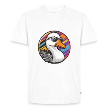 Goose Comic Cool Summer - Men's Premium Organic T-Shirt - white - Front - Nico (187cm)