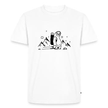Sloth Hiking Mountains Mountaineering Hike Hiking - Men's Premium Organic T-Shirt - white - Front - Nico (187cm)