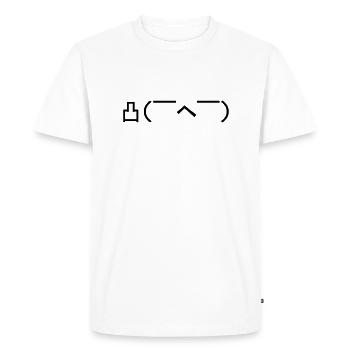 Angry Emoticon Japanese Kaomoji - Men's Premium Organic T-Shirt - white - Front - Nico (187cm)