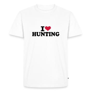 I love Hunting - T-shirt Premium bio Homme - blanc - Devant - Nico (187cm)