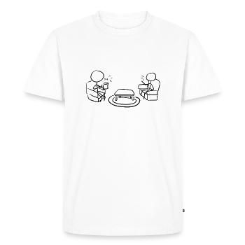 speak discussion - Men's Premium Organic T-Shirt - white - Front - Nico (187cm)