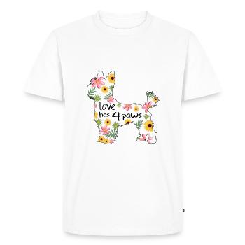 Yorkshire terrier chien avec des fleurs - T-shirt Premium bio Homme - blanc - Devant - Nico (187cm)