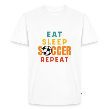 Eat Sleep Soccer Repeat - Men's Premium Organic T-Shirt - white - Front - Nico (187cm)