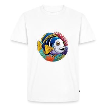 Poissons coralliens colorés et anémones de mer - T-shirt Premium bio Homme - blanc - Devant - Nico (187cm)