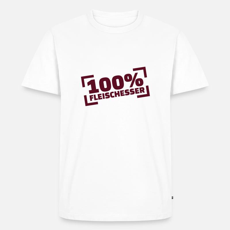 Fleisch - Männer Premium Bio T-Shirt - Weiß