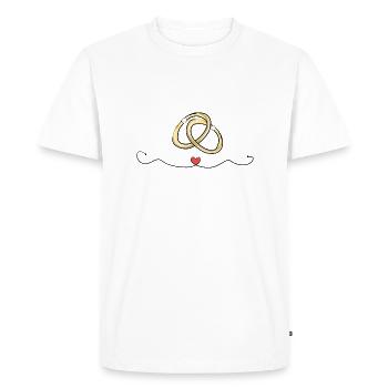 Marriage Rings Heart Love Marriage - Men's Premium Organic T-Shirt - white - Front - Nico (187cm)