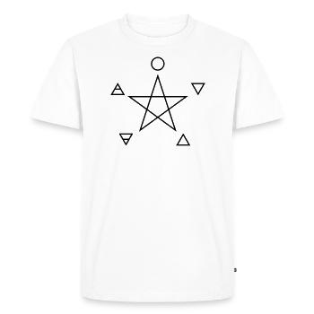 Pentagram, elements, spirit, magic symbol - T-shirt Premium bio Homme - blanc - Devant - Nico (187cm)