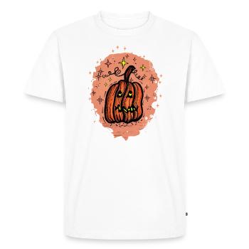 Citrouille avec étoiles 2 - T-shirt Premium bio Homme - blanc - Devant - Nico (187cm)