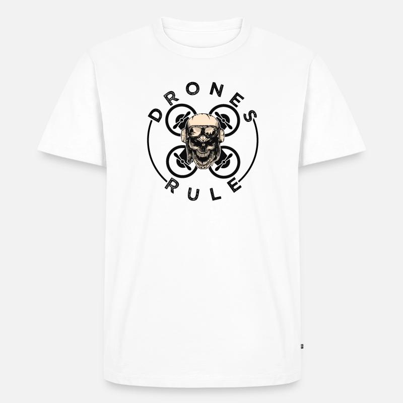 Drones Rule - Männer Premium Bio T-Shirt - Weiß