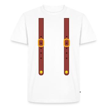 Bretelles Lederhosen Bavaria Bavarian Bayer - T-shirt Premium bio Homme - blanc - Devant - Nico (187cm)