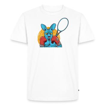I Play Tennis Because Punching People Is - Men's Premium Organic T-Shirt - white - Front - Nico (187cm)