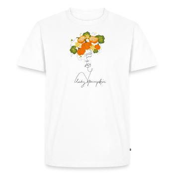 Lady Pumpkin Lineart Design orange - Men's Premium Organic T-Shirt - white - Front - Nico (187cm)