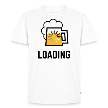 Beer Loading (Drinking In Progress / Positive / |) - Men's Premium Organic T-Shirt - white - Front - Nico (187cm)