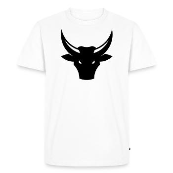 Bull / Taurus / Ox / Bull Head (1C) - Men's Premium Organic T-Shirt - white - Front - Nico (187cm)