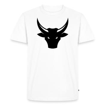 Bull / Taurus / Ox / Bull Head (2C) - Men's Premium Organic T-Shirt - white - Front - Nico (187cm)