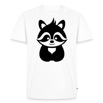 Raccoon - Men's Premium Organic T-Shirt - white - Front - Nico (187cm)