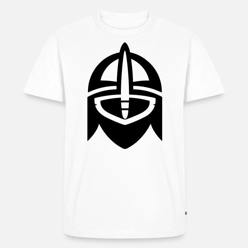 Wikingerhelm Krieger - Männer Premium Bio T-Shirt - Weiß