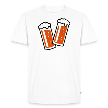 2 toasts Altbier (bière / Altbier / 2C) - T-shirt Premium bio Homme - blanc - Devant - Nico (187cm)
