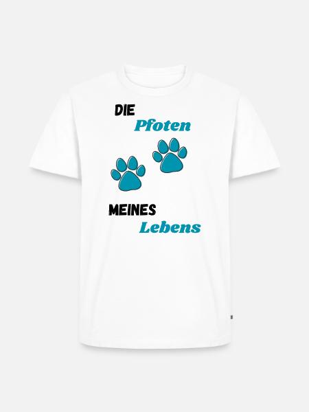 Die Pfoten meines Lebens - Männer Premium Bio T-Shirt - Weiß