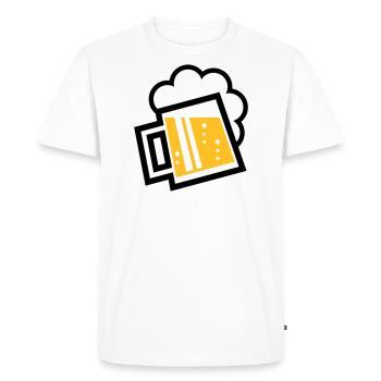 Bavarian Beer Mug (German Glass / L / \ / 2C) - Men's Premium Organic T-Shirt - white - Front - Nico (187cm)