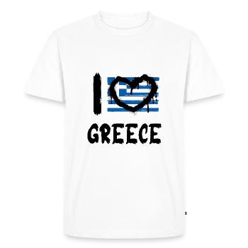 I love Greece / I love Greece Country Countries - Men's Premium Organic T-Shirt - white - Front - Nico (187cm)