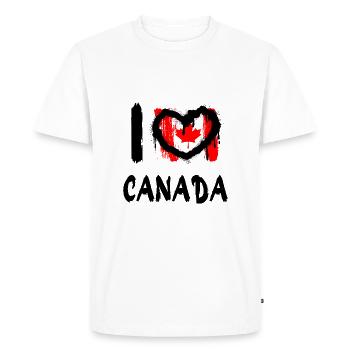 J’aime le Canada / J’aime le Canada Pays - T-shirt Premium bio Homme - blanc - Devant - Nico (187cm)