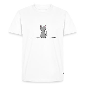 Animal de compagnie Grey Cat Line - T-shirt Premium bio Homme - blanc - Devant - Nico (187cm)