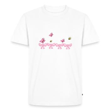 grinding pink butterfly natural - Men's Premium Organic T-Shirt - white - Front - Nico (187cm)