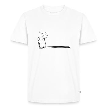 Ligne mignonne caressée par chat - T-shirt Premium bio Homme - blanc - Devant - Nico (187cm)