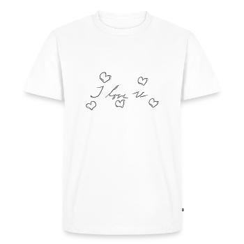Je t’aime cœur coeur - T-shirt Premium bio Homme - blanc - Devant - Nico (187cm)