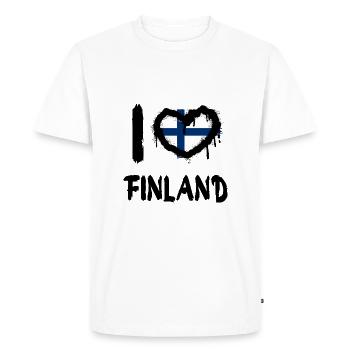 I love Finland / I love Finland Country Countries - Men's Premium Organic T-Shirt - white - Front - Nico (187cm)