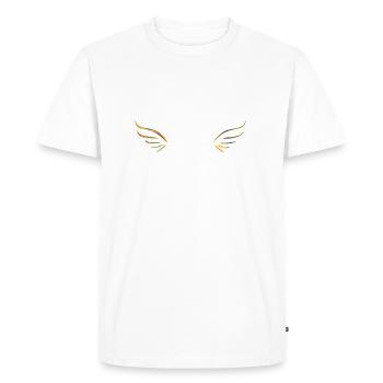 wings gold angel two symbol glitter - Men's Premium Organic T-Shirt - white - Front - Nico (187cm)
