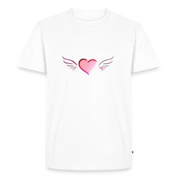 Love Red Heart Wings Angel SymbolLove Red He - Men's Premium Organic T-Shirt - white - Front - Nico (187cm)