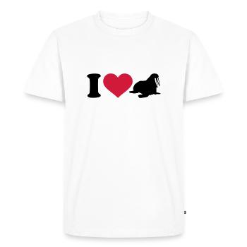 I love Morse - T-shirt Premium bio Homme - blanc - Devant - Nico (187cm)