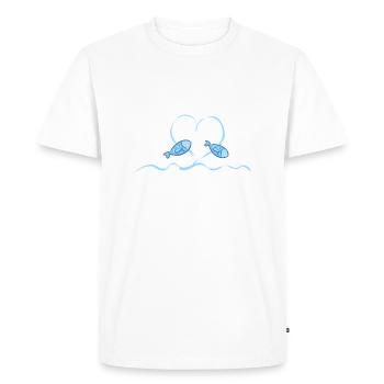 les défenseurs des droits des animaux de poisson cœur eau vague bleue - T-shirt Premium bio Homme - blanc - Devant - Nico (187cm)