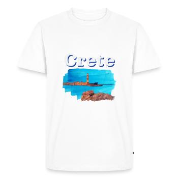 Crète Phare Grèce Cadeau - T-shirt Premium bio Homme - blanc - Devant - Nico (187cm)