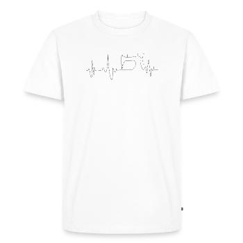 sew - Men's Premium Organic T-Shirt - white - Front - Nico (187cm)