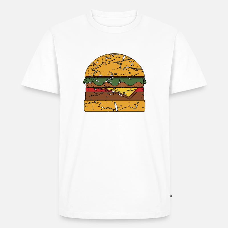 Burger Pommes Geschenk - Männer Premium Bio T-Shirt - Weiß